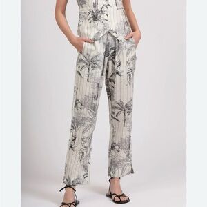 Las Surenas Tropique Linen/Cotton Print Pants